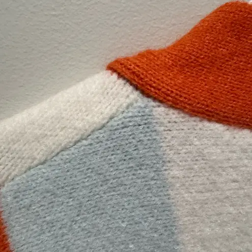 Anrabess orange & Blue chunky striped button cardigan Oversized size small