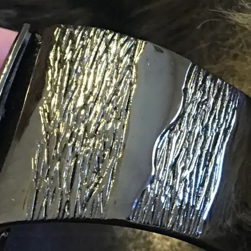 Ladies Geneva Platinum black chrome cuff watch