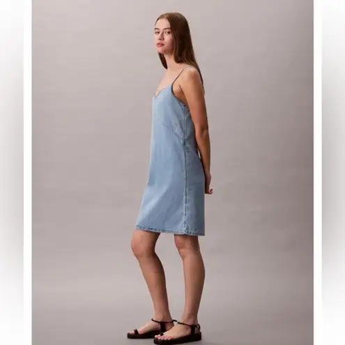 Calvin Klein Jeans denim Strappy mini Dress NEW Size Large NWOT