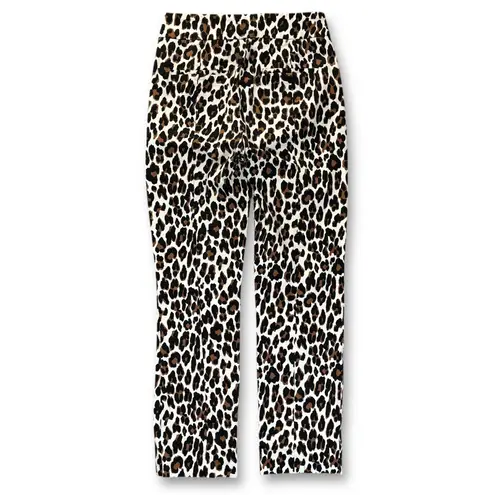 EUC J.Crew Remi Leopard Print High Rise Crop Pants Women's 00 Brown
