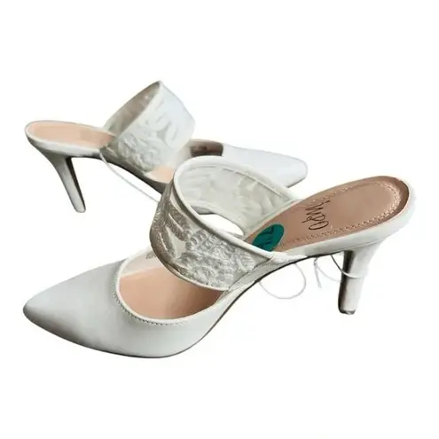 Impo White Heels with Lace Strap 7.5