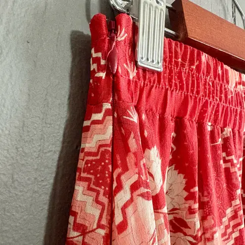 CHUFY Red and Pink Patterned Maxi Skirt Size XS