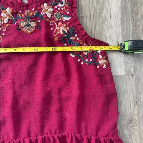 love on a hanger Cranberry Peplum Embellished Blouse