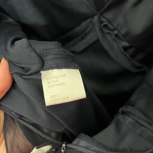 Tadashi Shoji Tadashi Collection Navy Silk Gown Beaded Women’s Size 0 Formal Evening Dress