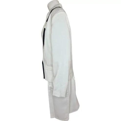 Vintage Russ Womens 2 Piece Blazer Skirt Set White Navy Sie 14 Business Casual