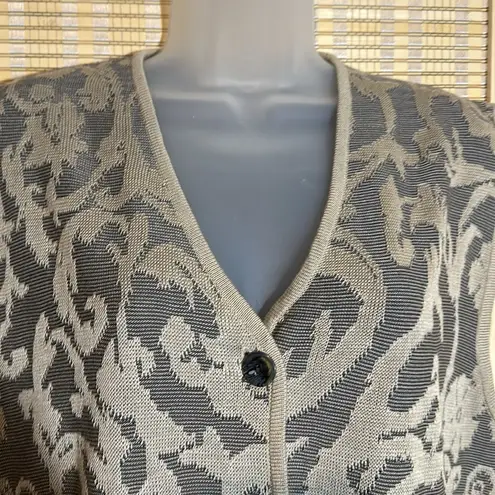 Jacques Vert Vintage 1990s Long Black and Tan Knit Sweater Vest Large?