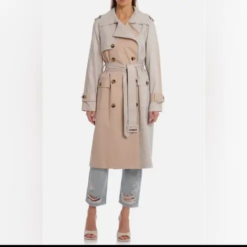 Avec Les Filles NWT Combo Plaid
Double-Breasted Cotton Trench
Coat Beige Small