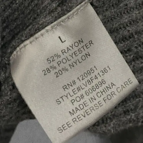 Olive & Oak | Light Gray V-Neck Ribbed Notch Pullover Sweater Size L