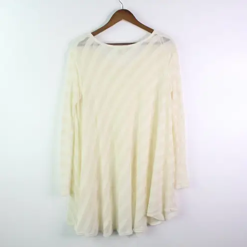 Free People  We The Free V-Neck Tulip Front Boho Sweater Ivory XS