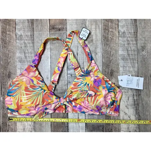 Time and Tru Tropical Floral Bikini Swimsuit Yellow 2 piece NWT Hawaiian Coastal Orange Size XXL