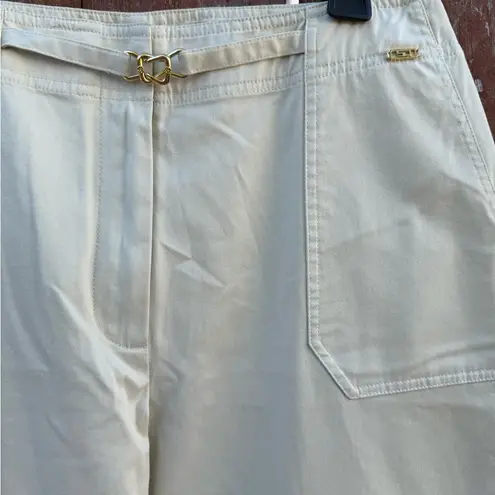 St. John Sport Cream Wide Leg with Gold Hardware Classic Pants Women’s Size 6