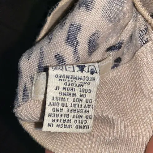 Vertigo Paris Cheetah Print Studded Embellished Long Sleeve Mock Neck Top Small