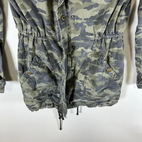 Velvet by Graham & Spencer Womens Jacket Small Utility Military Hooded Oversized Green