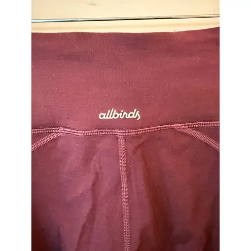 Allbirds Leggings Womens XS Maroon Tencel Stretch High Waisted Gym Yoga Running