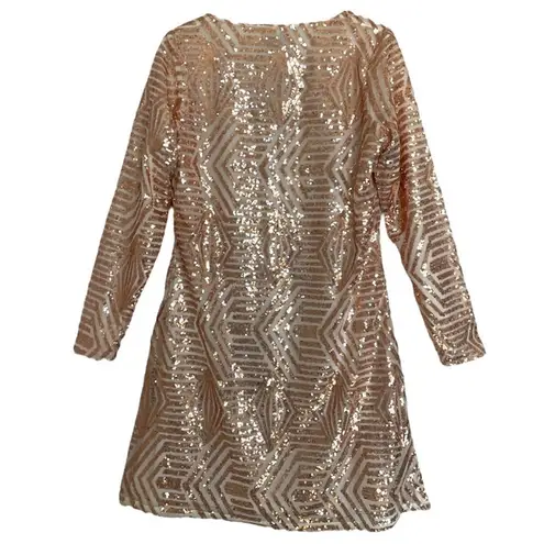 City Chic Dress Golden Sequin Long Sleeve Party 12 MOB WIFE HOCO FORMAL WEDDING