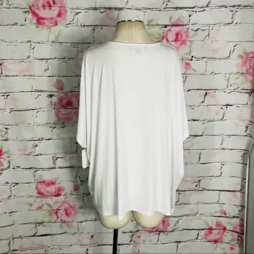 Eloquii white short sleeve twist front casual top