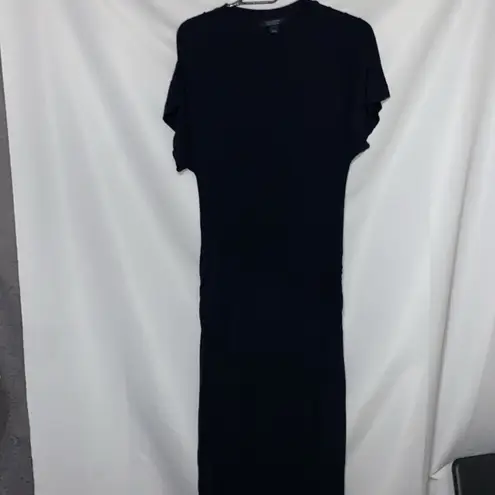 All Saints US size 6 Black sheath Dress pleated shoulder rushed sides soft clean