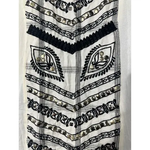 MUCHE Muchette Embellished Open Front Cardigan Duster Bohemian Festival Women OS Black Size 00