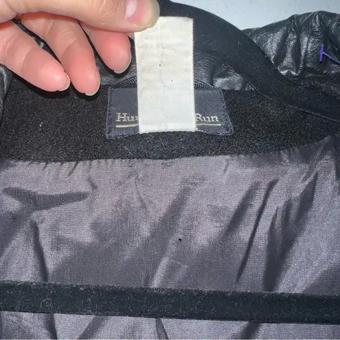 Vintage Hunter’s Run Pure New Wool And Leather Trim Black Long Coat Size 12