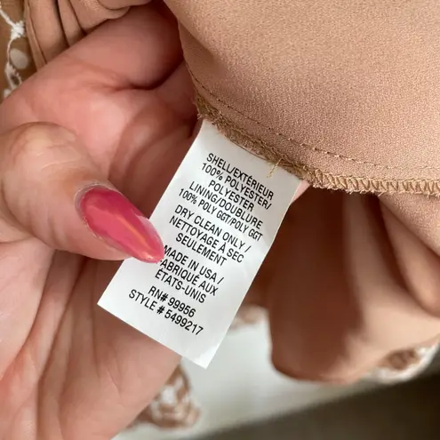 Shoshanna Neutral Tan Eyelet Mini Dress