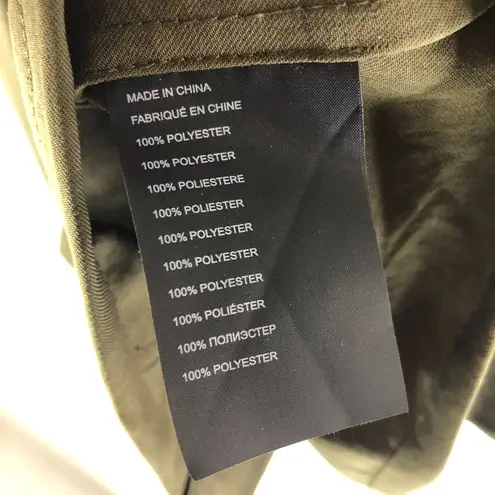 Club Monaco Womens Jacket Lightweight Cinch Waist Chest Pockets Olive Green M