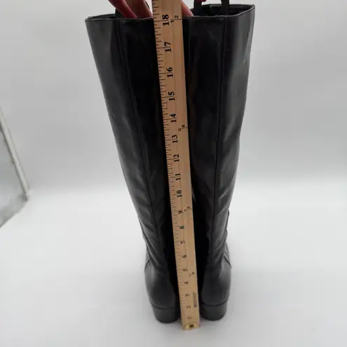 Jimmy Choo Elegant Tall Block Heel Black Leather Sophisticated Boots IT 39.5 - Image 7