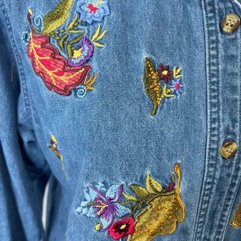 Bobbie & Brooks Vintage Bobbie brooks denim chambray embroidered shirt