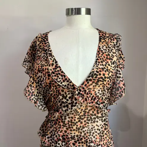 Majorelle Jasmina Leopard Midi Dress Size Large