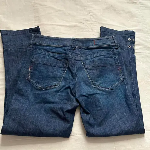 Marithe Francois Girbaud bright indigo orange weft mid rise capri denim jeans Blue Size M