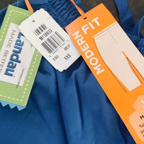 Landau Essentials Scrub Pants for Women: 9 Pockets, Modern Tailored Fit, Drawstring / Elastic Waist, Straight Leg 8380 Blue Size XXS