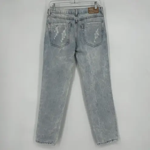 One Teaspoon ONE By  Awesome Baggies Jeans Light Wash Ripped Mid Rise Size 26