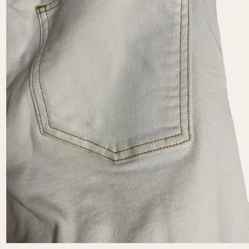 3x1 Anthropologie  Joni White Stitched High Rise Straight Leg Jeans Size 26