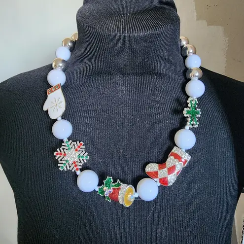Christmas Winter Necklace with Earrings Set New Silver
