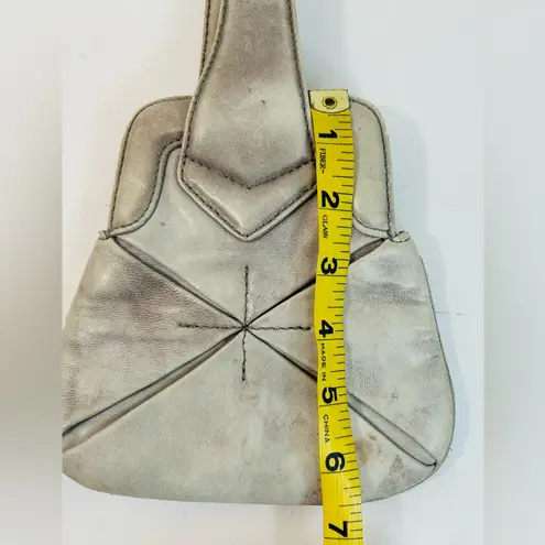 Botkier Grey Leather Looped Small Wristlet Bag RARE Origami Style