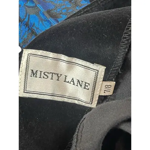 Misty Lane 80s Velvet Floral Dress 7/8 Black Blue Union Made Cosplay Renaissance Size undefined