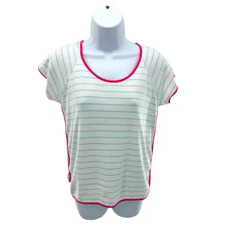 LAKE Striped Pajama Set Womens Pima Cotton Small Short Sleeve Pants Loungewear White