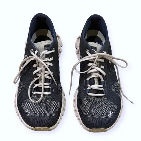 On Running Womens 6.5 Cloud X Sneaker Black Pearl Lightweight Running Navy Gym