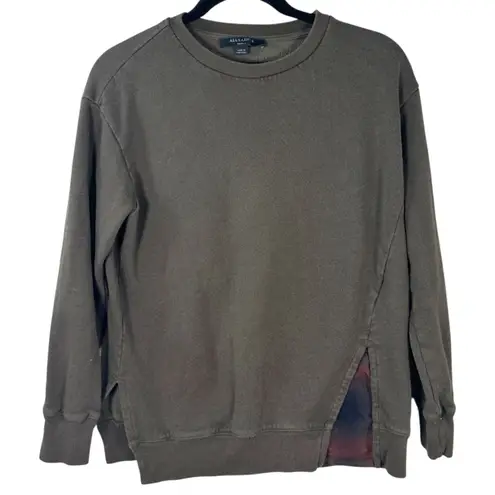 AllSaints All Saints Solo Check Sweatshirt Crewneck Flannel Green Women's Small