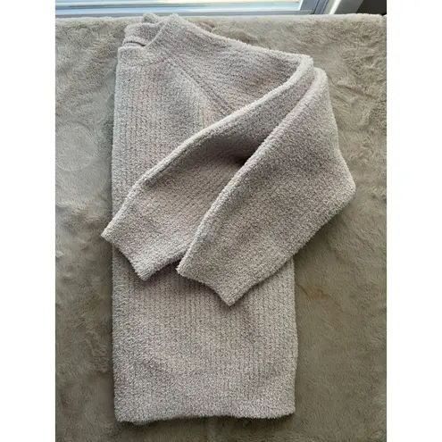 Barefoot Dreams CozyChic Beige Ribbed Knit Sweater Raglan Sleeves Womens Size M