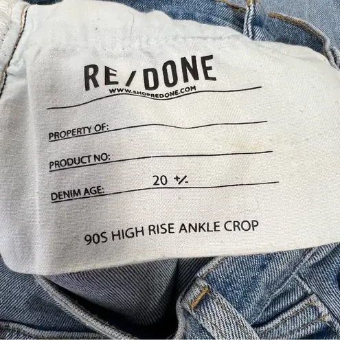 RE/DONE Re Done sz 24 90s High Rise Ankle Crop Raw Hem Distressed Jeans