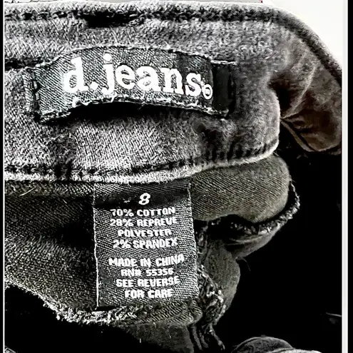 D. Jeans Skinny Size 8 Womens Dark Wash Black Mid Rise Stiletto Jeans