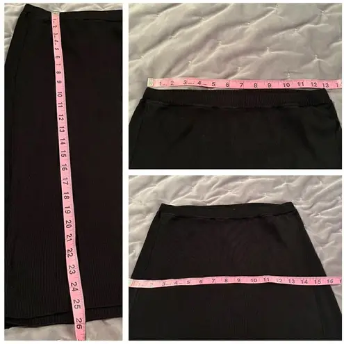 Cyrus Knit Faux Wrap Pencil Skirt Mini Black S