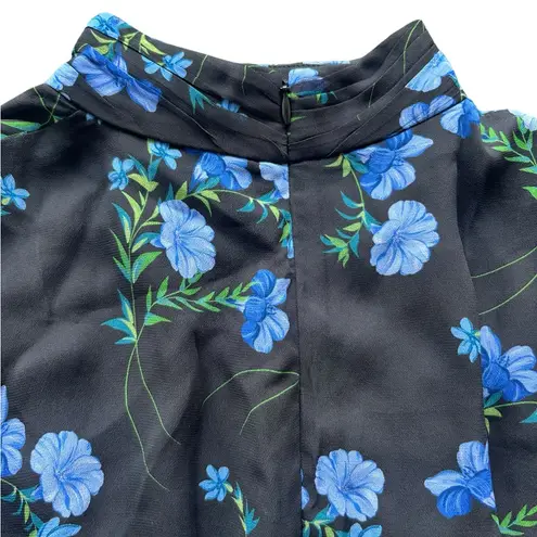Shoshanna Kiana Mixed Floral Mini Dress Blue Black Size 4P