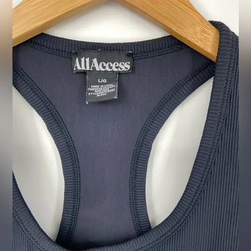 Bandier All Access Navy Session tank Top Racer Back, Shelf bra, Size Large