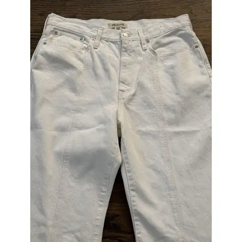 Madewell  White Baggy Flare‎ Jeans Front Seam & Slit NWT Size 31 Retro