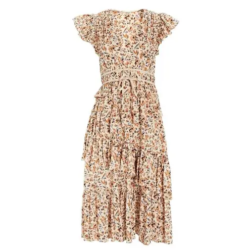 Ulla Johnson Printed Madeline Dress in Cream 4 Womens Midi Floral Bohemian