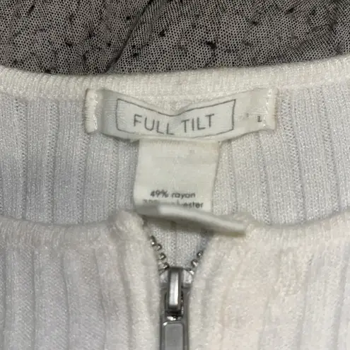 Full Tilt Long sleeve cropped, zip up knit top