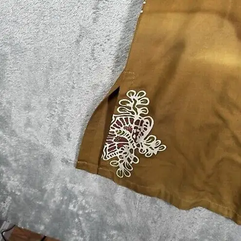 Hilo Hattie Dress Women Small Brown Cream Hawaiian Tropical Vacation Vintage 90s