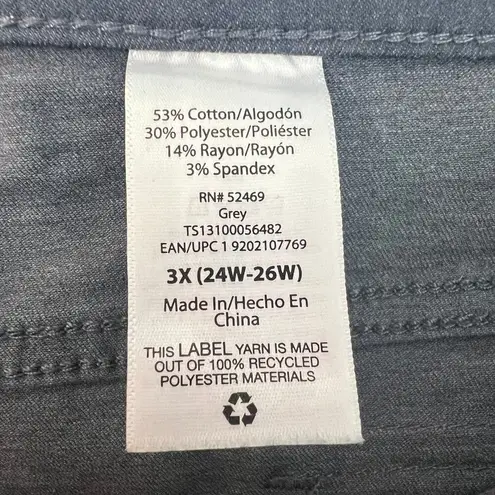 Terra & Sky Womens Pull On Pants 3X Crop Leg High Rise Stretch Spring Summer