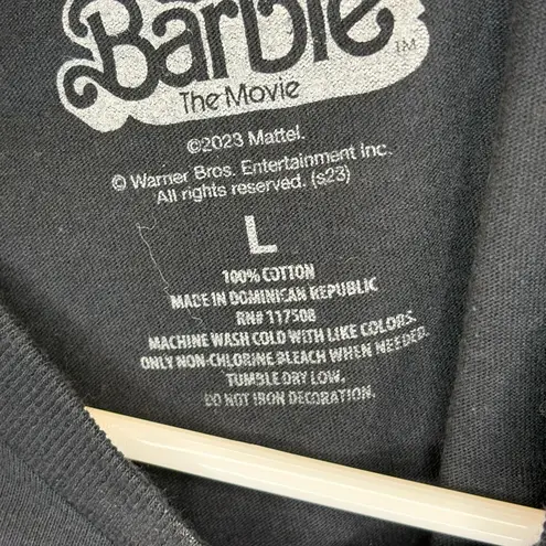 Mattel Barbie Black and Pink Short Sleeve Tee Size L